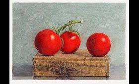 Three Tomatoes on a Box